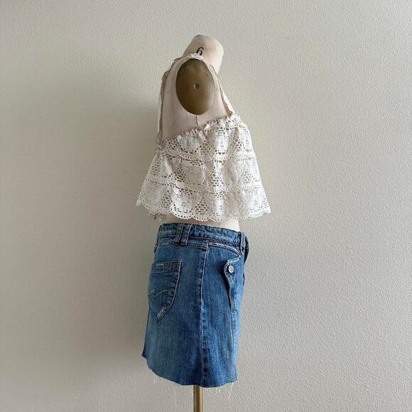 Handmade cream crochet tank top - Picture 3 of 7